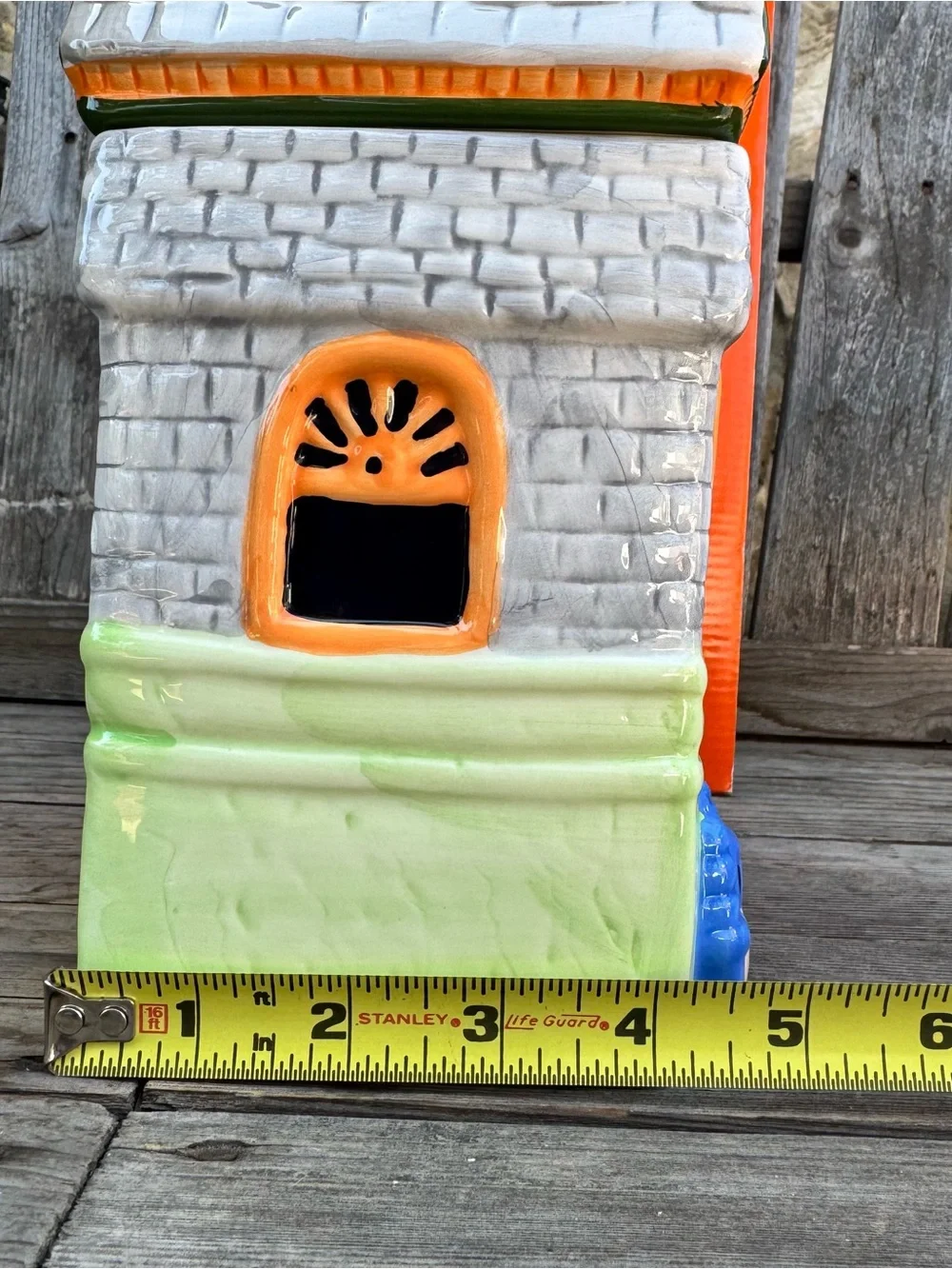 Vintage Macy's Halloween Ceramic Haunted House Cookie Jar W/ BOX